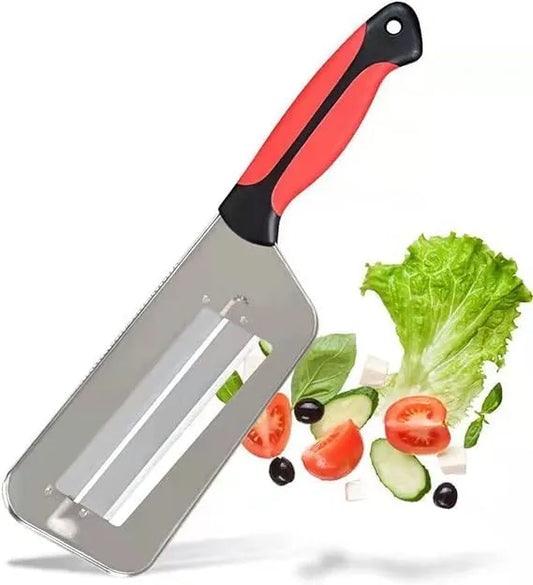 2 Blade Vegetable Cutter Vegetable Slicer Double 2 Slice Blade Slicing Knife Fish Scale Cleaner Knives Cabbage Cucumber Carrot Onion Slicer Peeler (Pack of 1)