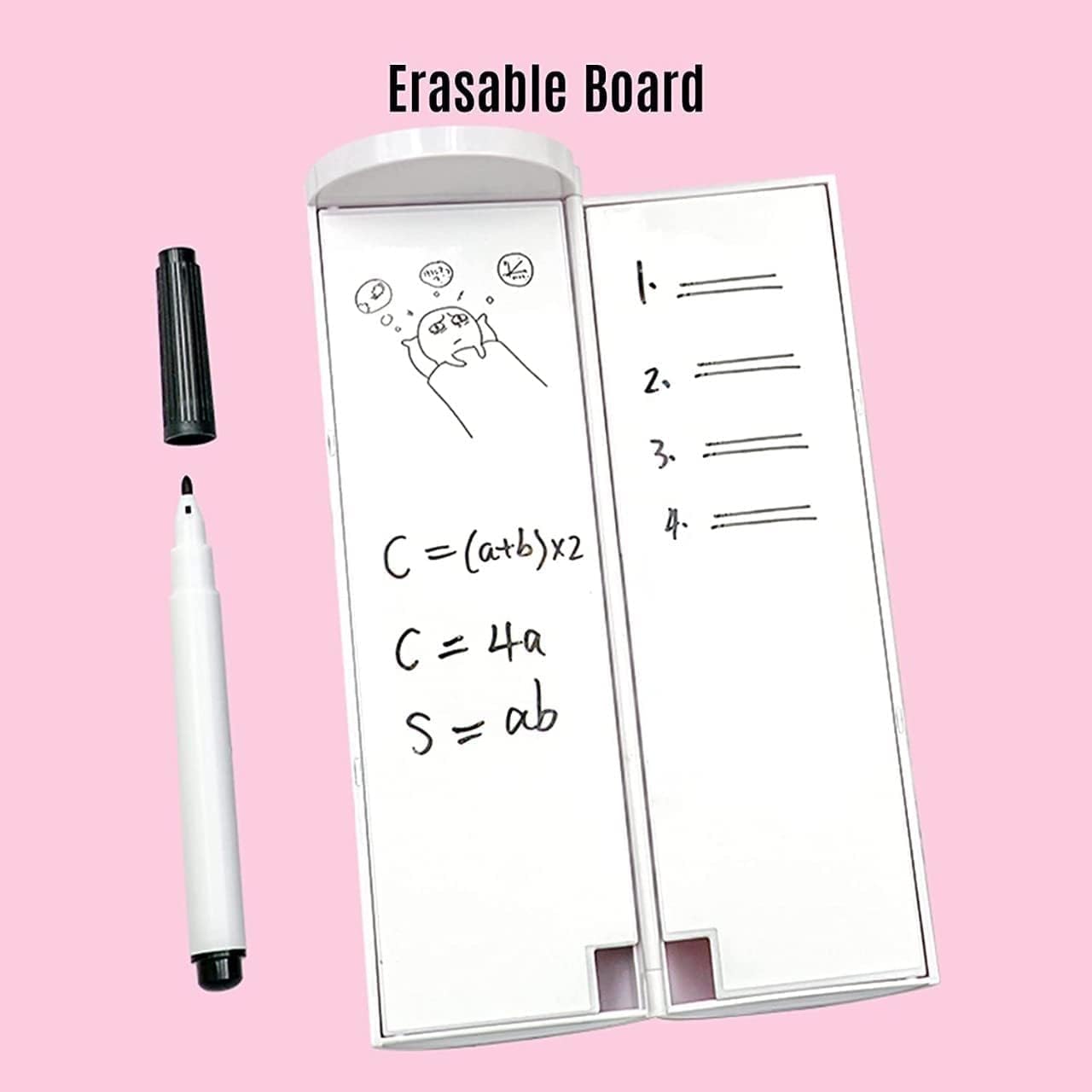 MULTIFUNCTION PENCIL BOX Latest Pencil Box for Girls Kids Multi-Function Pencil Case with Calculator, White Board, Marker & Storage,School Box for Girls Compass Accessories