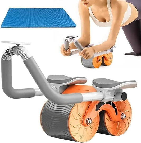 TeamFit Ab Roller Wheel with Automatic Rebound Elbow Support Digital Timer & Knee Pads for Abdominal Muscles and Core Strengthening (14 x 25 x 40 cms)