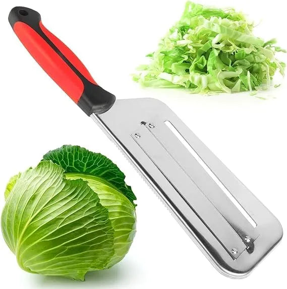 2 Blade Vegetable Cutter Vegetable Slicer Double 2 Slice Blade Slicing Knife Fish Scale Cleaner Knives Cabbage Cucumber Carrot Onion Slicer Peeler (Pack of 1)