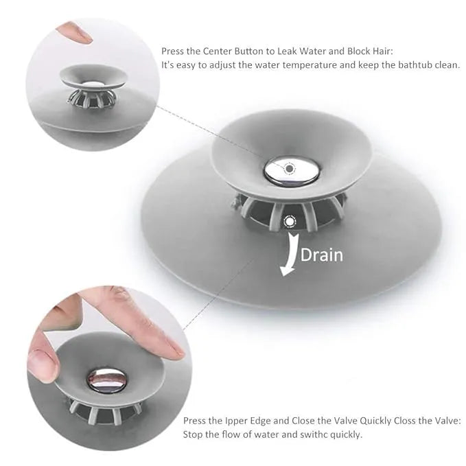 2 in 1 Hair Catcher Button || Drain Stopper Filter || Kitchen Sink use