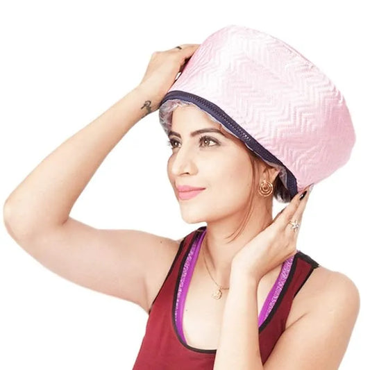 Hair Care Thermal Head Spa Cap Treatment with Beauty Steamer Nourishing Heating Cap, Spa Cap For Hair, Spa Cap Steamer For Women (PINK)