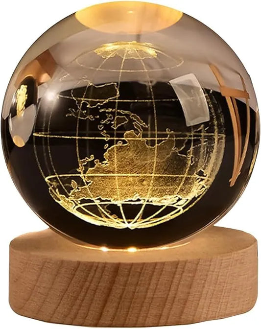 Earth Globe crystal night lamp