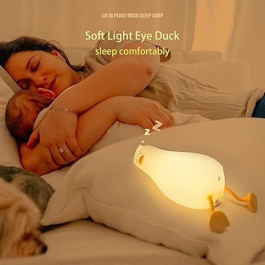 MILONI USA Night Lamp, Sleep Duck Lamp, Sleep Duck Light lamp, Sleep Duck Touch Silicone Lamp, 7 Colour Changing Light for Kids Bedroom, USB Rechargeable (Sleep Duck Light lamp)