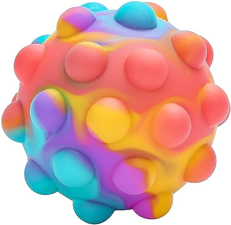 MILONI USA Push Pop it Ball with LCD Light Bubble Fidget Toy, Stress Relief and Anti-Anxiety Tools Sensory Toy for Autism to Relieve Stress for Kids and Adults Multicolor (POP IT Ball)