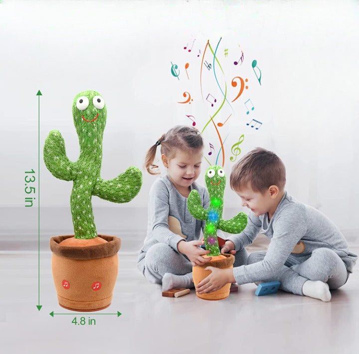 TikTok Dancing Cactus Plush Toy USB Charging,Sing 120pcs Songs,Recording,Repeats What You say and emit Colored Lights,Gifts (Talking Cactus)
