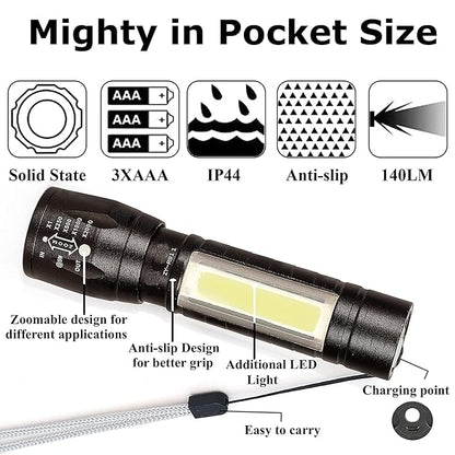 MECHBORN Mini Flashlight Desk Lamp Light with Gift Box Focus Zoom Torch Light with 3 Modes Adjustable for Emergency Activities