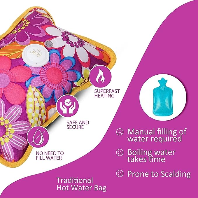 hot water bag electric heating pad hot bags for pain relief electric hot water bag heating bag hot pack hot water bags for pain relief (Multicolour)
