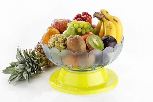 Rotating Bowl Fruit Basket Revolving Dining Table Plastic Serving Vegetable and Fruit Bowl Decorative Basket