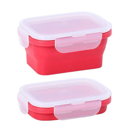 Foldable Silicone Rectangle Collapsible Lunch Box Set of 4/ Tiffin Box with Four Different Size