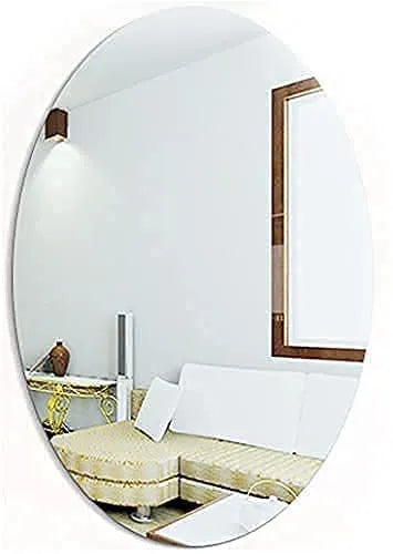 Oval Shape Adhesive Mirror Sticker For wall On Tiles Bathroom, Bedroom living room 20 * 30 CM