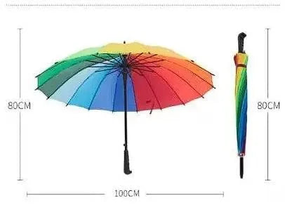 Rainbow Umbrella for Kids Umbrella with Waterproof Case and Whistle UV Sun Umbrella Small Umbrella Set of 1 Multicolor