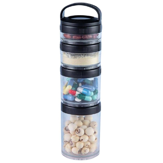 4 LAYER SNACK CONTAINTER BLACK