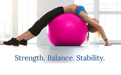 Gym Ball with Pump 65 cm Exercise Ball Extra Thick Yoga Ball Anti-Burst Heavy Duty Stability Ball Supports, Multicolor As Per Availability