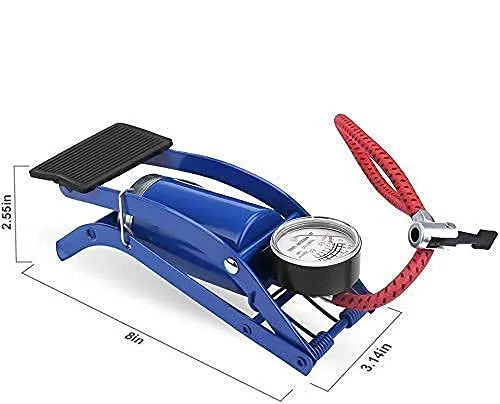 Air Foot Pump for Cars, Bikes, Bicycles - High Pressure Foot Air Pump - Heavy Compressor Portable Pump for Vehicle Tyre Air, Multi