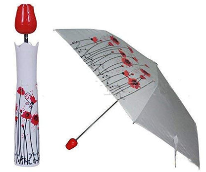 Rose Flower Case Umbrella Lightweight Waterproof UV Protection Mini Compact Foldable Design Travel Umbrella with Waterproof