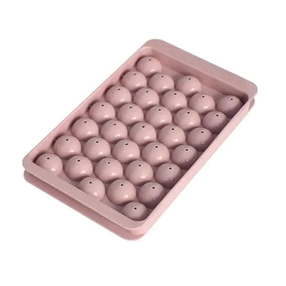 Plastic Round BPA Free Reusable Ice Cube Tray / 33 Grid Mini Circle Making Sphere Ice Ball Mold/Lollipop Candy Maker for Freezer Chilling Cocktail