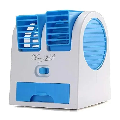 Mini Fan Mini Cooler AC USB and Battery Operated Air Mini Water Air Cooler Cooling Fan Duel Blower with Ice Chambe Perfect for Temple,Home,Kitchen U