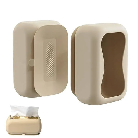 Silicone Tissue Box Strong Suction Cup Tissue Paper Box Desk Tissue Box Wall Mount Tissue Box Under Desk Space Saving Under Desk Tissue Paper Box for Dressing Table, Desk, Office