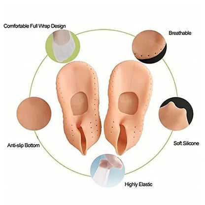 New Silicone Full Heel Socks Full Length Silicone Protector Moisturizing Socks for Foot-Care and Heel Cracks for cracked feet,heel pad for heel pain,anti crack heel socks