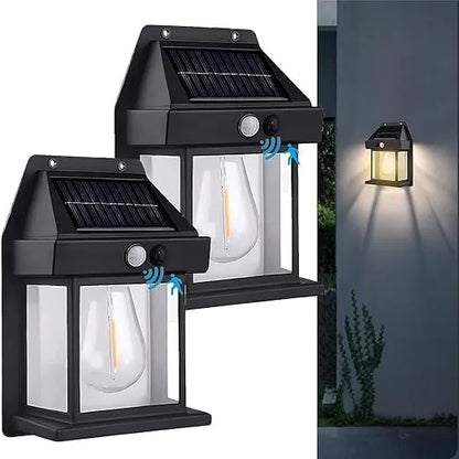 Solar Interaction Wall Lamp Outdoor Waterproof Up and Down Luminous Lighting Solar LED Wall Light Induction Lamp Villa Garden Lights Yard Patio Fence Lamps