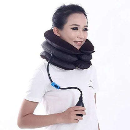 Nylon, Rubber Three Layer Tractor Air Pillow Bag Tractor Cervical Collar Neck Vertebra Traction Massager for Pain Relief, Cervical Spine Neck Back Shoulder Pain