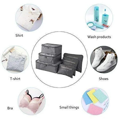 6 pcs Cloth Organizer Pouch Laundry Zipper Bags Travel Luggage Packing Organizers with Bag Traveling Multipurpose Waterproof High Capacity Clothes Tidy Portable Case