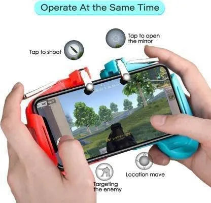 2 in 1 Mobile Remote Controller Gamepad Holder Joystick Triggers L1 R1 Shoot Aim Button Random Color