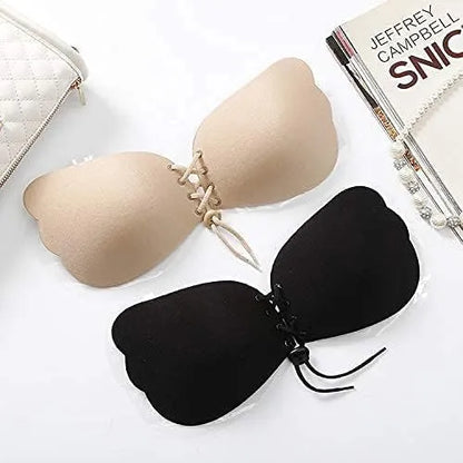 Women's & Girls Nipple Cover Strapless Bra,Instant Breast Lift Sticky Bra Backless Invisible Push up Self Adhesive Bra Reusable Breast Lift Up Wire Free Bra for Sagging Breast  (Backless Bra MULTICOLOUR)