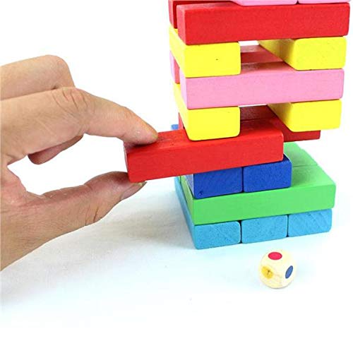 Wooden Blocks | Tumbling Tower Toys with Dices | Stacking & Balancing Games