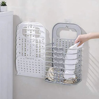 Wall Mounted Bathroom Hanging Mesh Laundry Basket