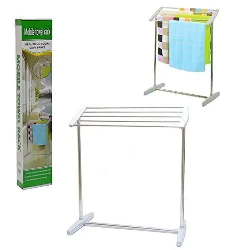 Multi Functional Mobile Towel Rack Floor-Standing Room Save Space Cloth Rack