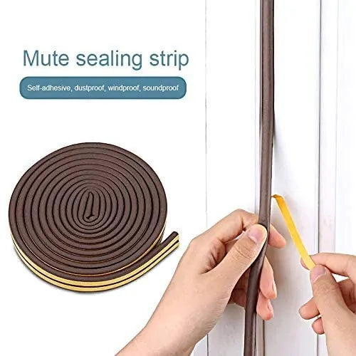 Weather Stripping Door Seal Strip, Window Seal Strip for Doors and Windows, Self Adhesive Soundproofing Sliding Door Weather-Strip Door Noise Blocker Weather-Strips Rubber Tape