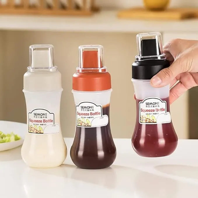 Condiment Squeeze Bottles for Sauces, Ketchup Bottle, Porous Salad Dressing Container