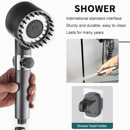 Bathroom Shower Set With 5 Spray Modes, Water Saving Hand Shower For Bathroom, Shower Head With Stop Button Shower Heads With 140 Cm Hose Pipe And Adjustable Bracket