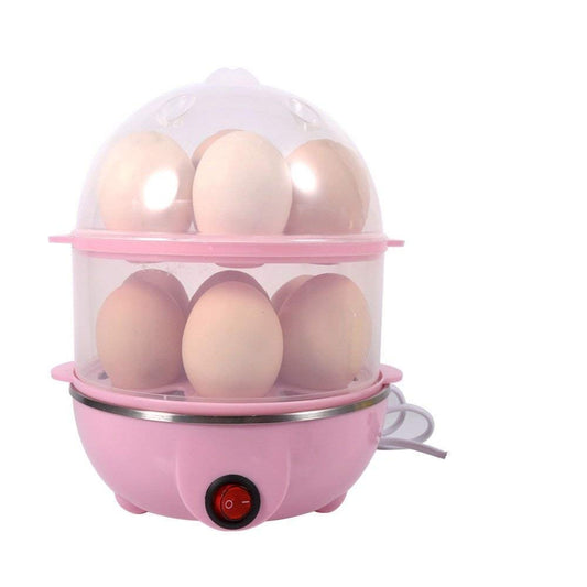 MILONI USA Egg Boiler Electric Automatic Off 7 Egg Poacher for Steaming, Cooking, Boiling and Frying 400 W (Double Layer Egg Boiler)