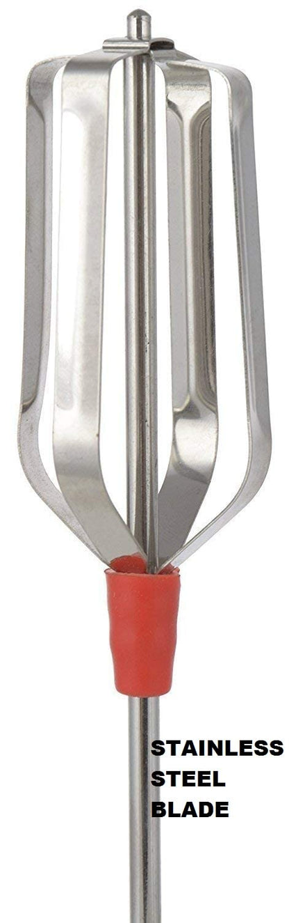 Power-Free Manual Hand Blender With Stainless Steel Blades || Cream Beater || Egg Beater || Butter Milk Churner || Lassi Churner || Soups/Dal Liquidiser - Multicolor