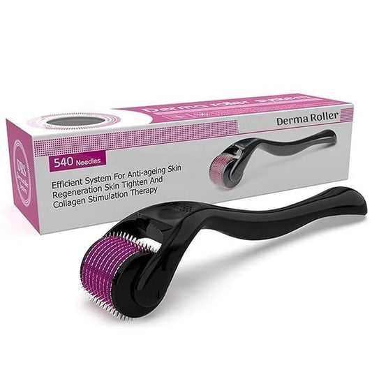 Derma roller 0.5mm for hair regrowth | hair growth with 540 Titanium micro needles for Scalp, needle roller for Face and Beard | Treats Acne, Scar, Skin Ageing (0.5 mm)