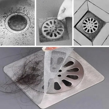 Disposable Bathroom Drain Cover Hair Catcher Shower Drain Mesh Stickers, Bathroom, Laundry, Bathtub, Kitchen, Sink, for Human and pet Hair