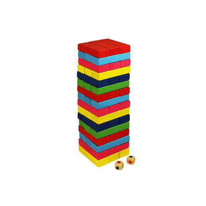 Wooden Blocks | Tumbling Tower Toys with Dices | Stacking & Balancing Games