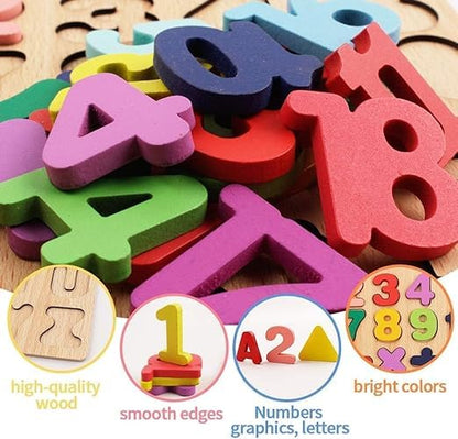 WOODEN NUMBER LETTERS PUZZLE