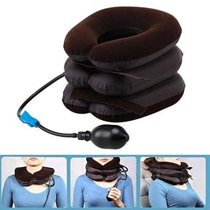 Nylon, Rubber Three Layer Tractor Air Pillow Bag Tractor Cervical Collar Neck Vertebra Traction Massager for Pain Relief, Cervical Spine Neck Back Shoulder Pain