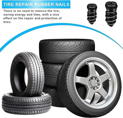 10Pcs Tire Repair Rubber Screws, Vacuum Tyre Repair Nail Fast Repair Rubber Nails For Car Motorcycle Atv Tire Puncture Repair