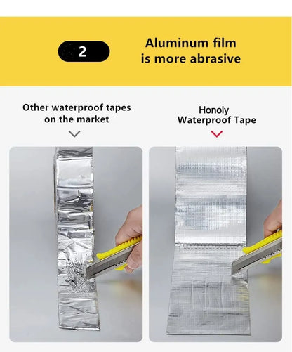 Leakage Repair Waterproof Tape for Pipe Leakage Roof Water Leakage Solution Aluminium Foil Tape Waterproof Adhesive Tape Sealing Duct Rubber Tape for Leakage (5CM*5M (Pack Of 1))