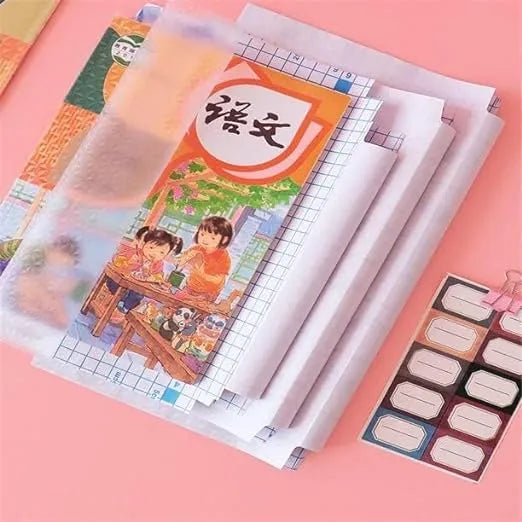 Transparent Paper Sticker Book Cover Film Clear Matte for Craft 30Pcs,Waterproof School Textbook Protective Case Cover