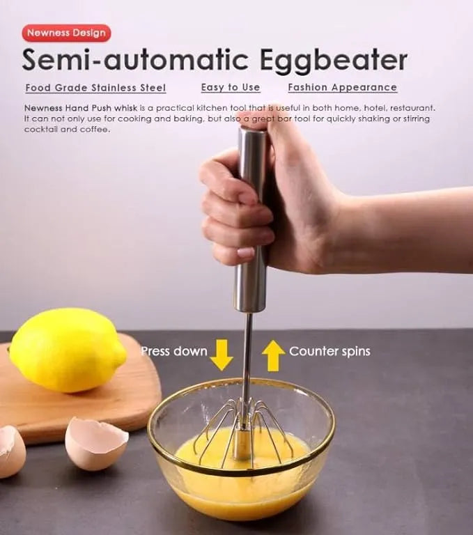 Hand Mixer with Stainless Steel Blades, Manual Speed Control