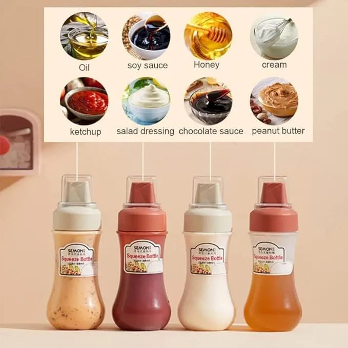 Condiment Squeeze Bottles for Sauces, Ketchup Bottle, Porous Salad Dressing Container