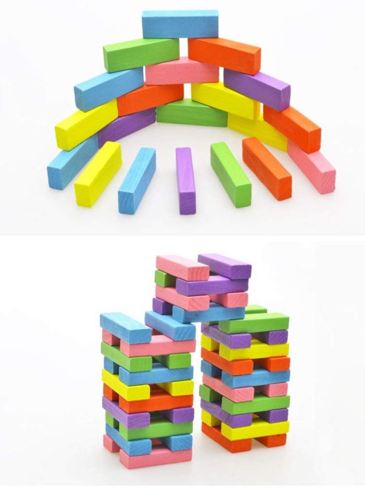 Wooden Blocks | Tumbling Tower Toys with Dices | Stacking & Balancing Games