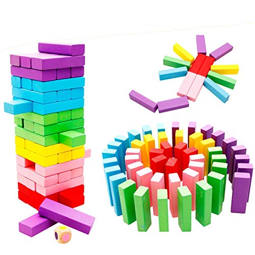 Wooden Blocks | Tumbling Tower Toys with Dices | Stacking & Balancing Games