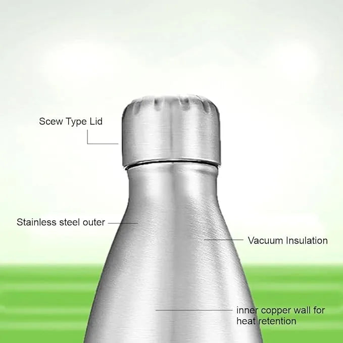 Stainless Steel Hot and Cold Vacuum Insulated Flask, 500ml, Steel